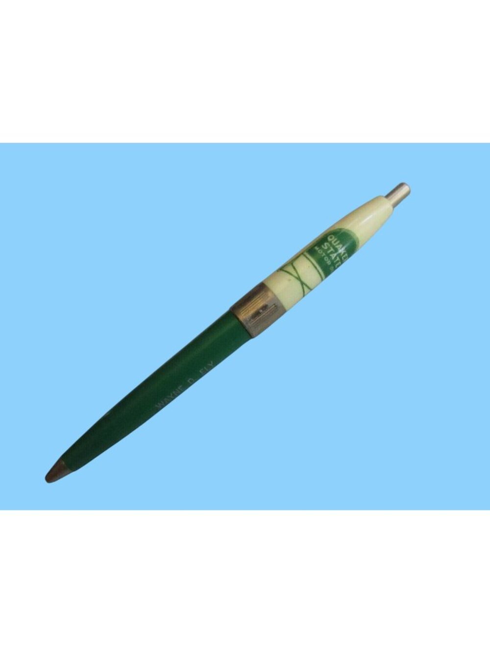 Vintage Advertising Pen Quaker State Oil McCook Nebraska Green Tucker 1970s